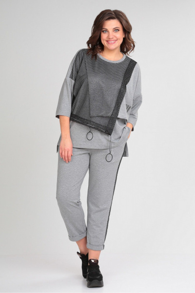 Костюм из трикотажа свободного кроя Michel chic 1329/1 серый - фото 1