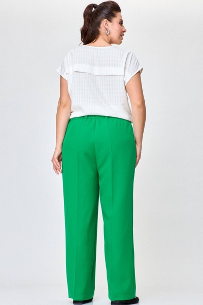 Брюки палаццо из костюмной ткани со складками SOVA 11229 зеленый - фото 4