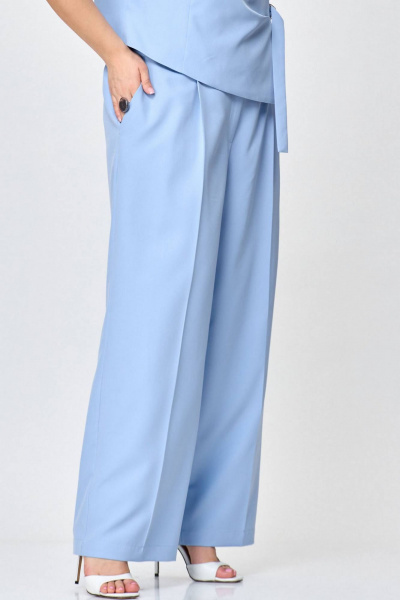 Брюки палаццо из костюмной ткани с карманами SOVA 11229 голубой - фото 2