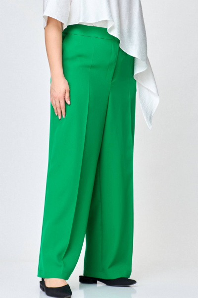 Брюки палаццо из костюмной ткани с боковыми карманами SOVA 11230 зеленый - фото 4