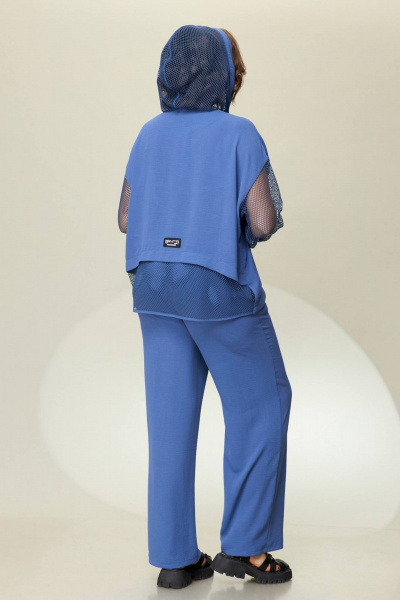 Бомбер и брюки с сетчатыми вставками из синего INVITE 6053 синий - фото 5