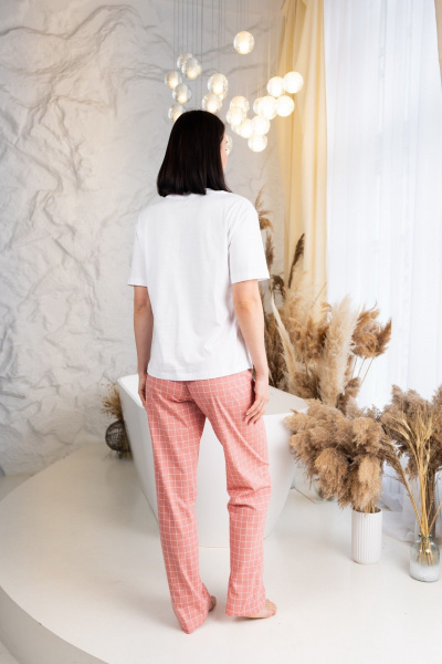 Брюки, майка Купалинка 661419.158-164 к.белый,клетка - фото 3