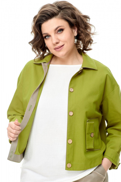 Жакет T&N 7509 олива - фото 3