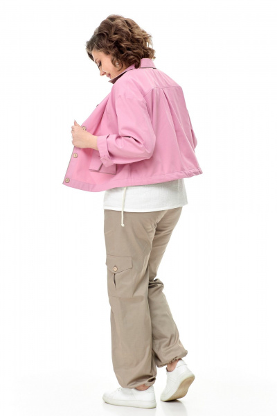 Блуза, брюки, жакет T&N 7511 пудра/какао - фото 5