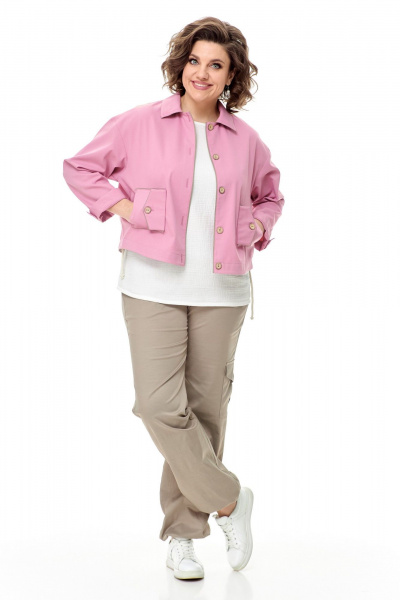 Блуза, брюки, жакет T&N 7511 пудра/какао - фото 3