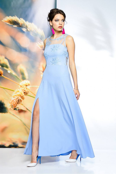 Платье с открытой спиной, кружевной лиф и разрез, длина 149 см Sharm-Art 1034/1 - фото 1