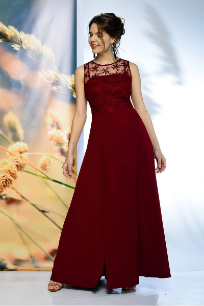 Платье с открытой спиной, кружевной лиф и разрез, длина 149 см Sharm-Art 1034 - фото 3