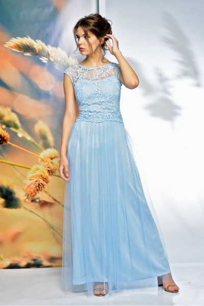 Платье из текстиля с летящей юбкой, модель без деталей Sharm-Art 1030 - фото 2