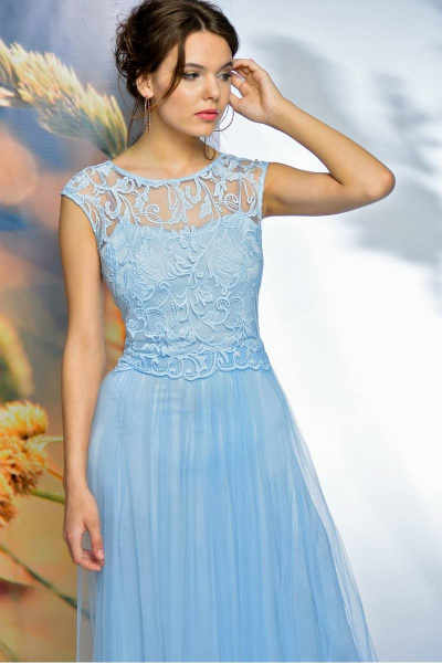 Платье из текстиля с летящей юбкой, модель без деталей Sharm-Art 1030 - фото 3