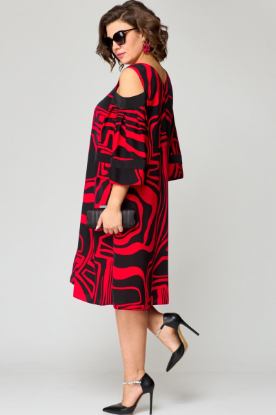 Платье EVA GRANT 7145 красный_принт - фото 9