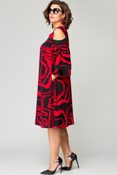 Платье EVA GRANT 7145 красный_принт - фото 7