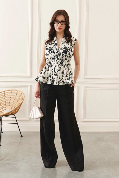 Брючный костюм с жилетом без рукавов и зауженными брюками Lokka 1387 - фото 1