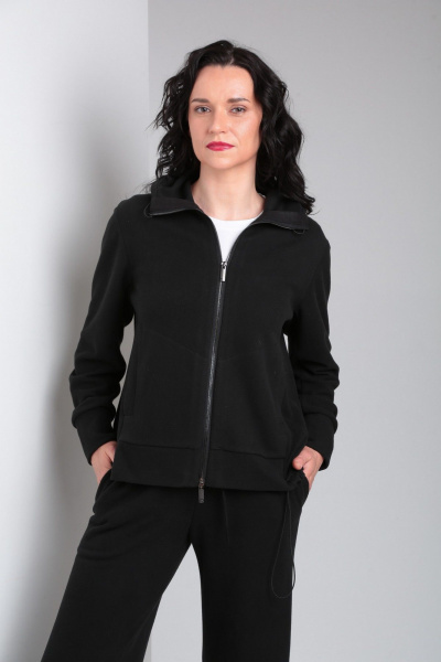 Спортивный комплект из джемпера и брюк в стиле кэжуал Ma Vie М651 черный - фото 9