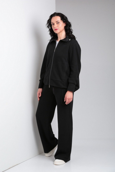 Спортивный комплект из джемпера и брюк в стиле кэжуал Ma Vie М651 черный - фото 3