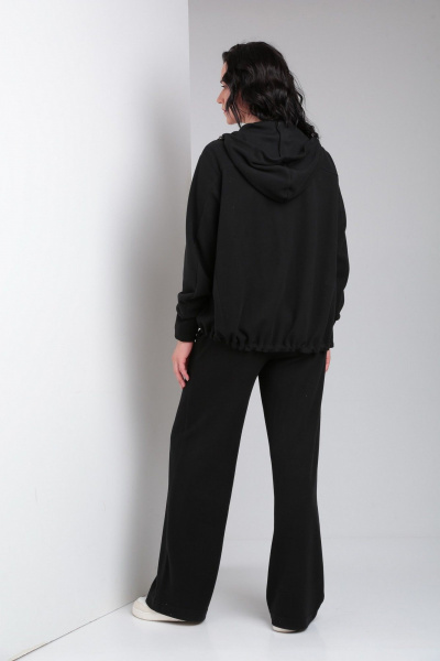 Спортивный комплект из джемпера и брюк в стиле кэжуал Ma Vie М651 черный - фото 12