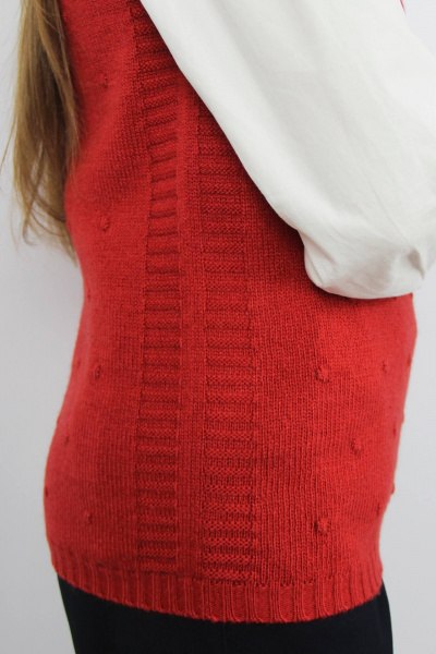 Жилет из трикотажа с классическим прямым кроем Полесье С9244-18 9С8518-Д43 158,164 красный_минерал - фото 3