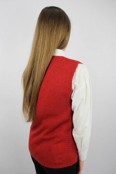 Жилет из трикотажа прямого кроя для делового стиля Полесье С9244-18 9С8518-Д43 152,158 красный_минерал - фото 4