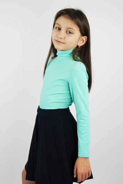 Свитер из хлопка с длинными рукавами и воротником-стойкой Полесье С9002-15 5С1704-Д43 146,152 каскад - фото 2