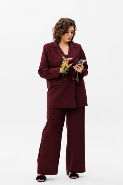 Брюки, жакет Anelli 1398.3 бургунди - фото 5
