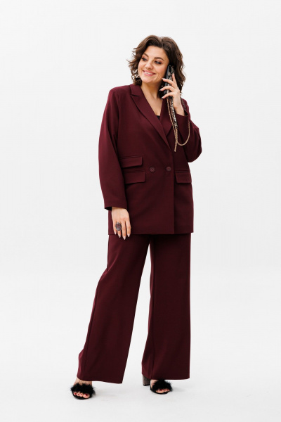 Брюки, жакет Anelli 1398.3 бургунди - фото 1
