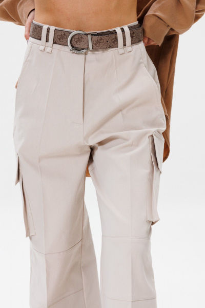 Карго брюки с накладными карманами в стиле повседневного комфорта FAMA F04-0203S бежевый - фото 6
