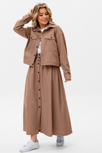 Костюм жакет и юбка на кнопках свободный и А-силуэт лето Ambera Style 2065С - фото 2