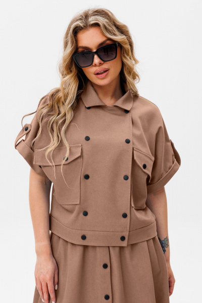 Жакет двубортный прямого силуэта и юбка А-силуэта летние Ambera Style 2015С - фото 2