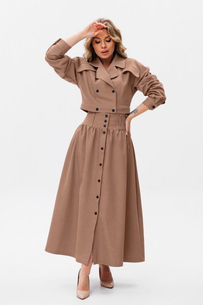 Костюм жакет и юбка свободного силуэта летний стиль Ambera Style 2068С - фото 1