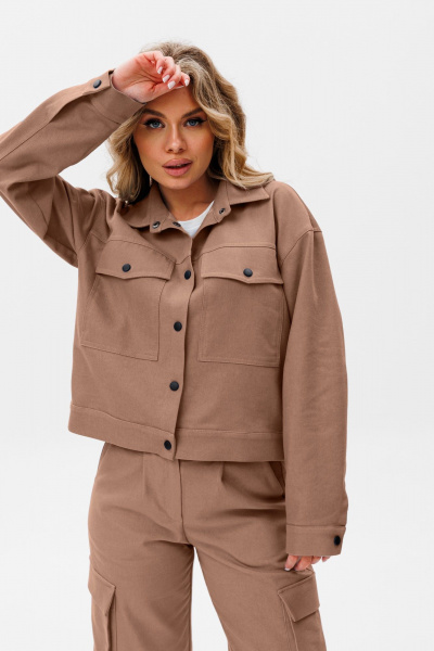 Брюки и жакет из джинса прямого и свободного силуэта лето Ambera Style 2069С - фото 3