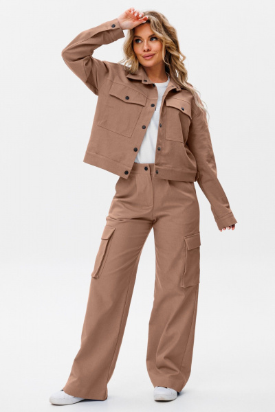 Брюки и жакет из джинса прямого и свободного силуэта лето Ambera Style 2069С - фото 2