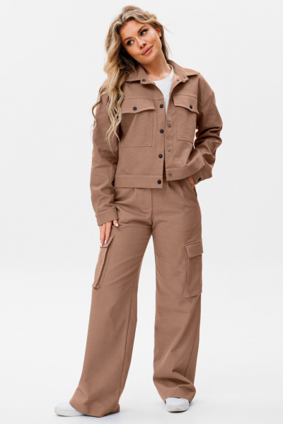 Брюки и жакет из джинса прямого и свободного силуэта лето Ambera Style 2069С - фото 1