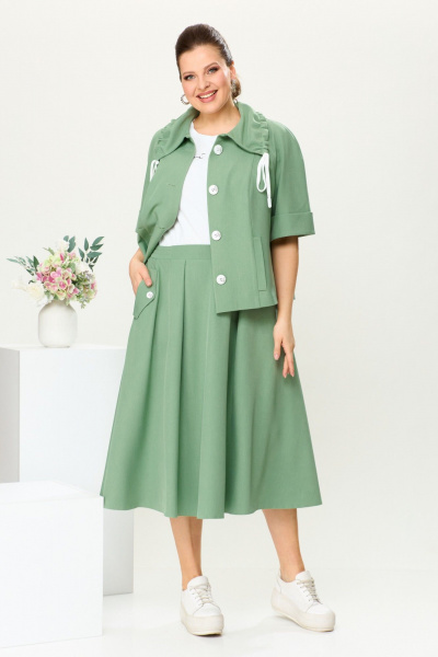 Жакет, юбка Romanovich Style 3-2670 хаки - фото 6