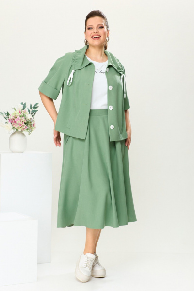 Жакет, юбка Romanovich Style 3-2670 хаки - фото 5
