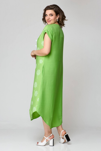 Зеленое платье свободного силуэта с карманами из текстиля Solomeya Lux 951а - фото 10