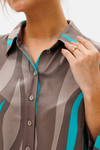 Летний комплект блуза и брюки из льна с принтом Mubliz 177 - фото 25