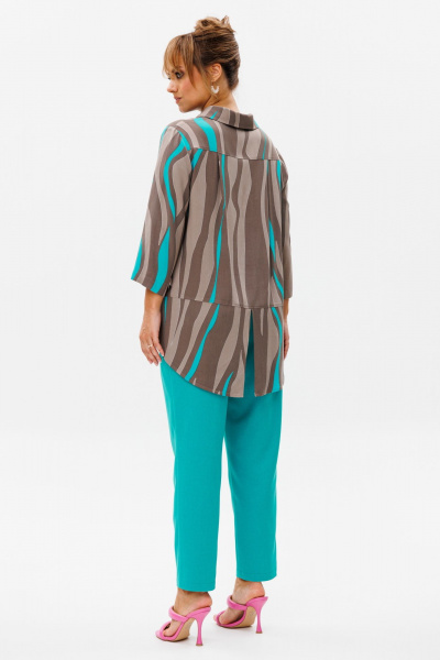 Летний комплект блуза и брюки из льна с принтом Mubliz 177 - фото 18