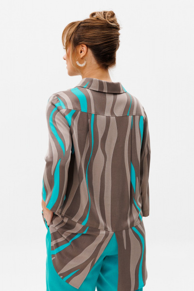 Летний комплект блуза и брюки из льна с принтом Mubliz 177 - фото 17