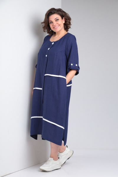 Платье Rishelie 949 темно-синий - фото 4