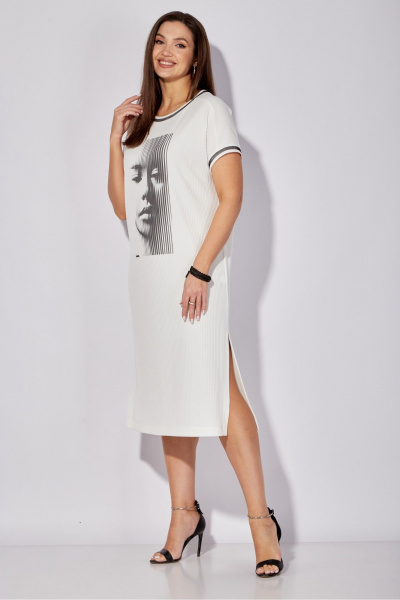 Летнее платье прямого силуэта с разрезами и принтом TAiER 1281 - фото 7