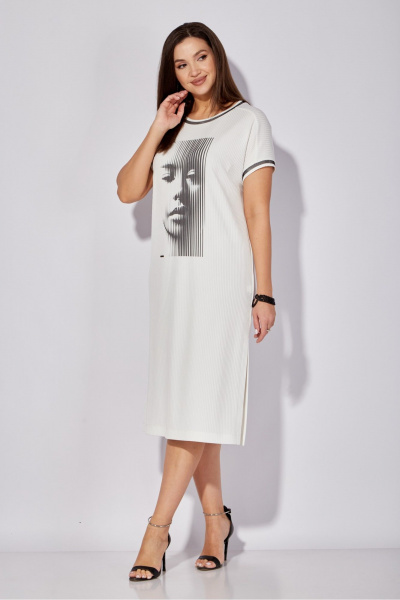 Летнее платье прямого силуэта с разрезами и принтом TAiER 1281 - фото 3