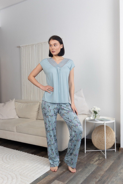 Брюки, майка Купалинка 681800.158-164 к.шалфей,набивка - фото 1