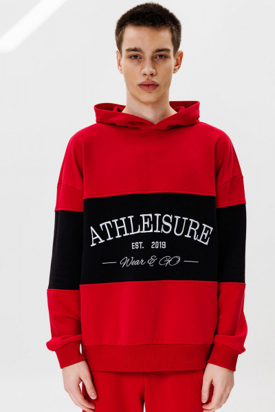 Худи с вышивкой и контрастной вставкой Athleisure GO M4072/11-02. 182-188 - фото 1