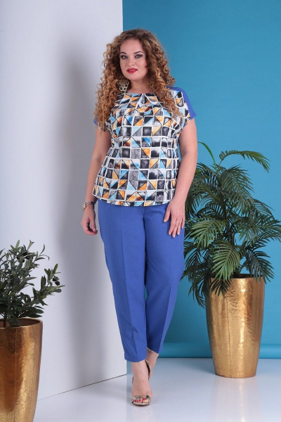 Блуза, брюки, жакет Grace for you 301 синий - фото 2