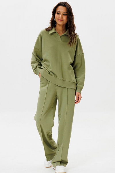 Брюки и свитшот из трикотажа с воротником для офиса и прогулок GO F3075/26-02. 170-176 - фото 1