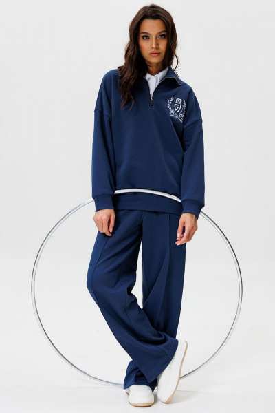 Брюки и свитшот из хлопка с вышивкой для повседневной носки GO F3077/20-01. 164-170 - фото 6