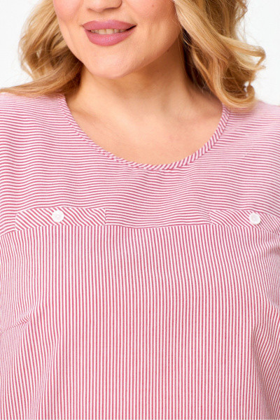 Блуза с коротким рукавом из текстиля для летнего гардероба DaLi 4228 бело_красный - фото 3