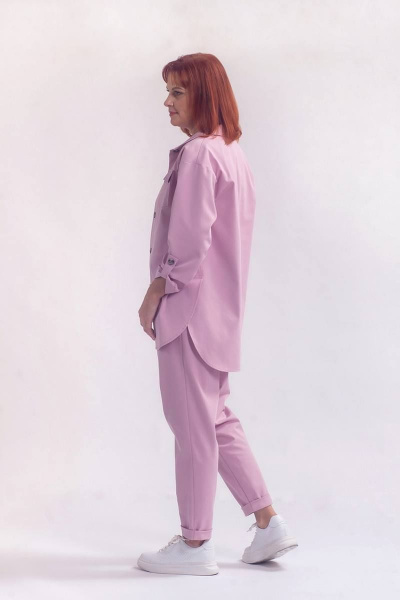 Розовые джинсовые брюки с зауженным кроем и рубашкой Соджи 616 розовый - фото 3