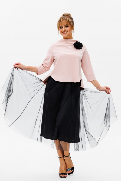 Блуза, юбка Mubliz 137 пудра - фото 6