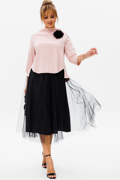 Блуза, юбка Mubliz 137 пудра - фото 5