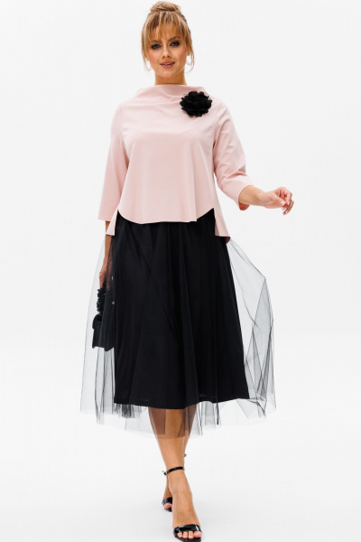 Блуза, юбка Mubliz 137 пудра - фото 1